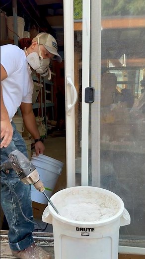 Mixing up a couple buckets of glaze with Maya for the upcoming firings
