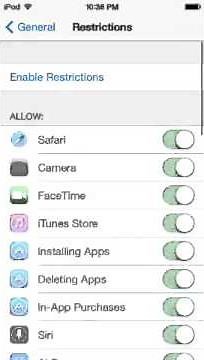 How to disable and enable restrictions on iOS , auto lock