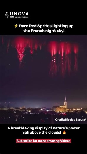 Rare Red Sprites Light Up the French Night Sky 😳⚡🇫🇷