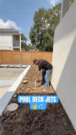 Pool Deck Jets💦👌#custom #construction #regalpoolshouston #outdoors #pool #jets #yt #ytshorts