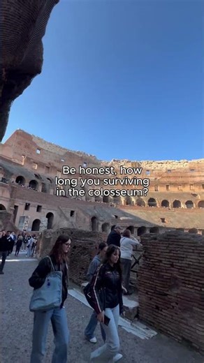 How long you lasting in the colosseum? 🙌🏼 #rome #colosseum #traveling #travel #europe #dailyvlog