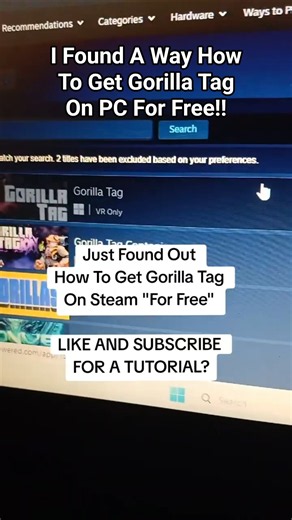 I Got Gorilla Tag On Steam For Free 🗿🔥
