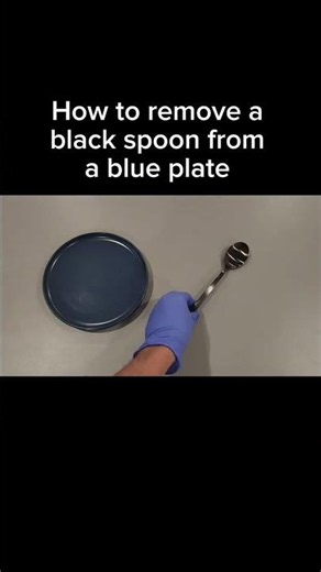 How to remove a black spoon from a blue plate #how #howto #howtomake