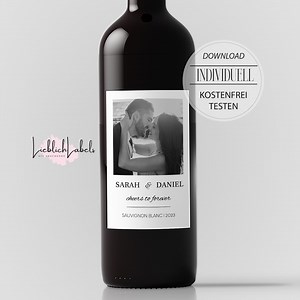 Personalized Wine Label for Download - Select Individual Photo - Etsy