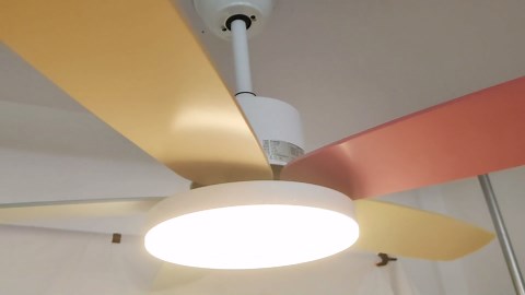 Modern Colorful Ceiling Fan with Light Remote 6 Speed Quiet Ceiling Fans 60W LED 3-Color Changing 36in Ceiling Fan Light for Kids Room Bedroom Nursery Living Room Playroom