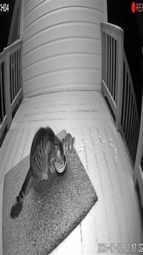 Cat Shares Food With Squirrel During Winter Snowfall Caught on Camera #cat