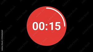 20 Second to 0 Timer Countdown Animation with transparent background Stock Video