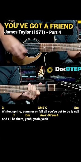 You've Got a Friend - James Taylor (1971) Easy Guitar Chords Tutorial with Lyrics Part 4 REELS