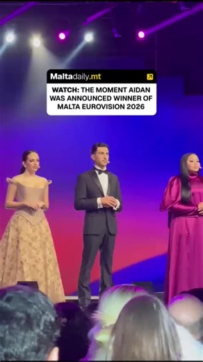 Aidan has been crowned the winner of the Malta Eurovision Song Contest 2026 with his song Bella, earning the right to represent Malta at the Eurovision Song Contest in Vienna this May. A video of the moment where the score was announced shows the tense atmosphere in the room as everyone awaits the result, with cheers quickly erupting as Aidan’s win is revealed. The upcoming competition in Vienna will be one for the history books, marking 70 years of the Eurovision Song Contest. Aidan has now tak