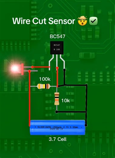 DIY Wire Cut Sensor Using BC547 Transistor