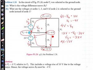 Example 1.26 Voltage differences and node voltages in a circuit