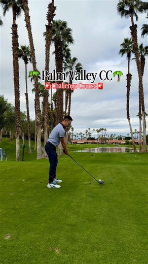 AlexKimGolf on Instagram: "🚨PALM VALLEY CC- CHALLENGE COURSE🚨 🌴 @palmvalleycc 📍Palm Desert, CA 🗓️ 1/2/26 ⏳12:22pm start ⌛️3:15pm finish The Challenge Course offers a unique 18-hole, par-63 course. The course is designed with 9 par 4s & 9 par 3s. While it only stretches to 4,232 yards from the tips, it is very challenging with small greens and water everywhere! One of the best short courses in the area! This course was so much fun! Driver: @lagolf Irons & wedges: @takomogolf 🧢: @travismathe