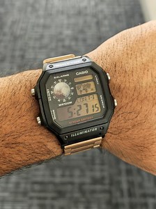 Custom Casio AE1200 Mod Watch - "avernus" Pluto Edition | Rose Gold Stainless Steel Magnetic Strap | Amber Casio Royale Mod - Etsy