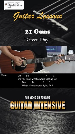 Easy Guitar Lessons for Beginners - 21 Guns by Green Day Tutorial