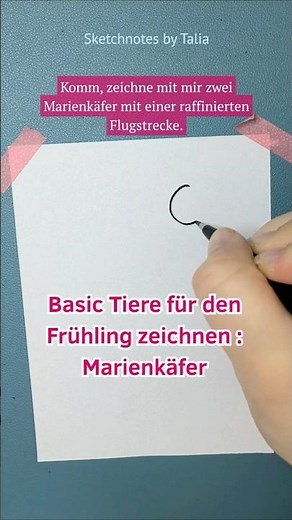 Marienkäfer zeichnen leicht gemacht.Komm Zeichne mit mir zwei süße Marienkäfer #sketchnotes #doodles