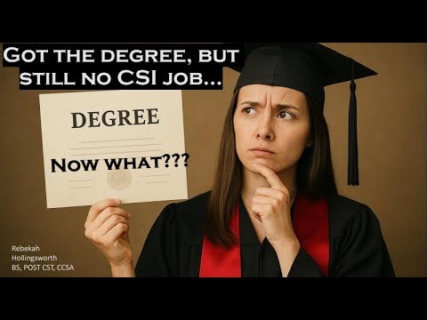 Webinar: Got a Degree. Still NO CSI Job?