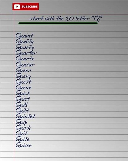 List of words with " Q " || English Grammar