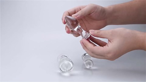 Crystal Anal Plug Bum Plugs Jewelry Anal Trainer Toys Glass Massage Butt Plug Large Medium Small Anal Stimulation Sex Toy for Unisex Masturbation (Light Purple)