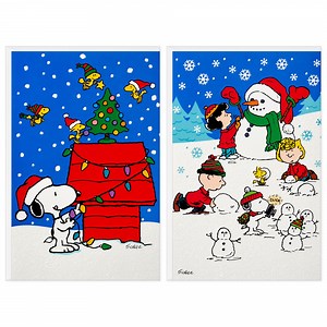 Hallmark Peanuts Assorted Christmas Cards (Festive Holidays), Pack of 24