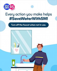 68 reactions |  Every step you take, every action you make, every single day, every time you help, you’ll be saving water with SM!  This is your chance to do SMthing that can help #SupportCommunities and provide a safer #ExperienceTogetherAtSM for future generations.  Practice these actions everyday and join us to #SaveWaterWithSM for a future clearer as blue skies… and water!  #AWorldOfExperienceAtSM #EverythingsHereAtSM | SM Supermalls | Facebook