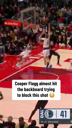 Cooper Flagg's Epic Block Attempt in NBA Action