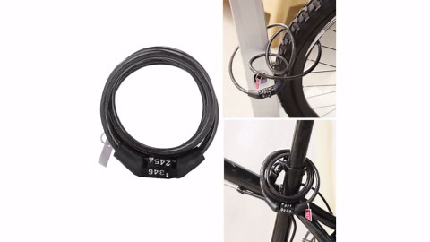 Easy to Operate, Coded Bicycle Lock, Folding Cable Chain Lock Design, Bicycle Cable Lock, Anti-Theft for Home Bike