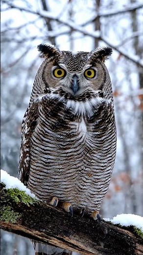 🦉 Owl in the First Snow ❄️| Relaxing ASMR Nature Sounds | Calm Autumn Forest to Winter Transition 8K