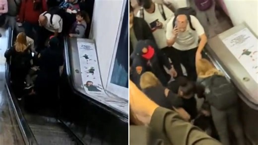 VIDEO: reportan la caída de 7 personas de las escaleras eléctricas de la estación del metro Polanco