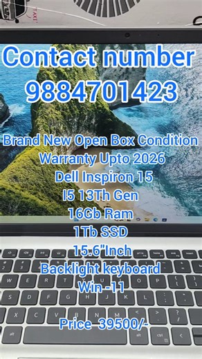 GAMERS HUB on Instagram: "Brand New Open Box Condition Warranty Upto 2026 *Dell Inspiron 15* I5 13Th Gen 16Gb Ram 1Tb SSD 15.6"Inch Backlight keyboard Win -11 *Price 39500/-* Contact number 9884701423 Shop location Kumbhat Complex, poondhamalle high road, aminjikarai, Chennai #dell #hp #acer #asuslaptop"