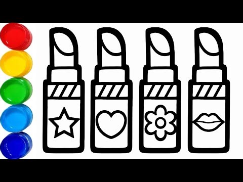 Lipstick drawing painting,colouring | easy acrylic painting for kids | Art and Learn