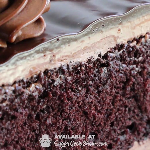 This death by chocolate cake is like a cross between a fudge brownie and a traditional chocolate cake.🤤 I promise you it does NOT taste like beer, mayonnaise, or coffee. It just tastes like chocolate. The most intense, true chocolate cake flavor that you'll ever have! ⁠ ⁠ Get the recipe: https://sugargeekshow.com/recipe/death-by-chocolate-cake/ | Sugar Geek Show
