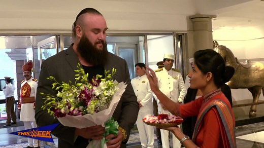 India welcomes Braun Strowman with open arms -- and flowers -- during his recent trip! | WWE