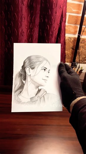 Beautiful Girl Side Profile Sketch | Graphite Pencil Drawing