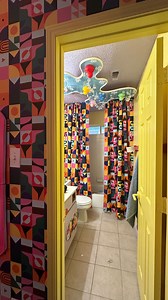 153K views · 7.1K reactions | Once this idea popped into my head I had to do it Now my shower curtain matches the same design when you walk in! I’m obsessed! I kept seeing people moving their shower curtain up higher - and it made this room feel so much bigger ✨ . . . #diy #diyproject #homedecor #diydecor #interiordesign #explore #explorepage #maximalist #colorfuldecor #home #homeinspiration #homedesign #eclectic #eclecticdecor #kaarinjoy #art #design #homeinspo | Kaarin Joy | Facebook