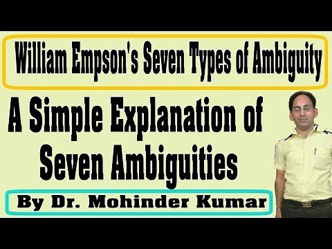 William Empson's Seven Types of Ambiguity| ambiguity| ctms family|