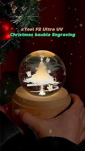 3D Engraving a Christmas Tree Inside Crystal | xTool F2 Ultra UV