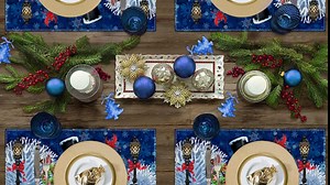 Christmas Snowman Placemats for Dining Table, 12 x 18 Inch Blue Xmas Winter Seasonal Holiday Decoration Rustic Washable Table Mats Set of 4