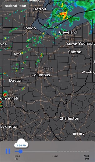 Our Ohio News & Weather app shows scattered showers and storms moving through the state! What are you seeing? - 5:48 PM 8/19/25 | Ohio News and Weather