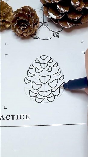 How to draw a pine cone the best way I could figure out 😅#pinecone