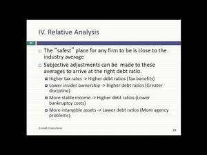 Session 19: APV & Relative Analysis - Capital Structure