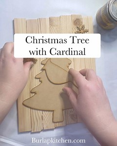 Christmas tree and cardinal craft | Burlap Kitchen