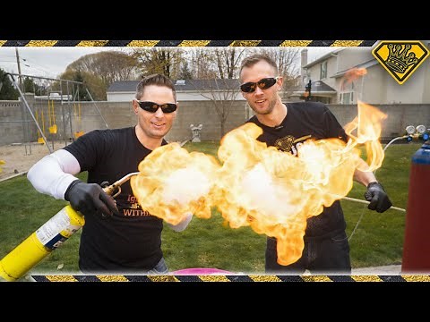 Homemade Fire Cloud Generator! TKOR Demos How To Make Fire Bubbles From Hydrogen!