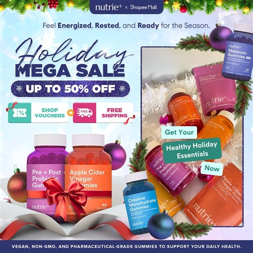 Support your gut health every day with Nutrie Pre Post Probiotic Gummies! 🌿 Now in both pouch and bottle form for your convenience. 🛍️ From Sep 8 (8PM) to 11, get up to 50% OFF, free shipping, and more — only on Shopee! Don’t wait, wellness starts in your gut! #Nutrie #YourDailyDoseofDeliciousHealth #Wellness #SelfCare #supplementsph | Nutrie