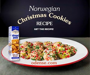 31K views · 92 reactions | These festive Norwegian Christmas Cookies bring vibrant color to a Christmas party, baked to perfection with Odense Almond Paste. Get recipe: odense.com/odense-recipes/norwegian-christmas-cookies-recipe/ #HolidayBaking #ChristmasCookies #AlmondPaste #CookieRecipe #HomeBaking | Odense Almond Paste and Marzipan | Facebook