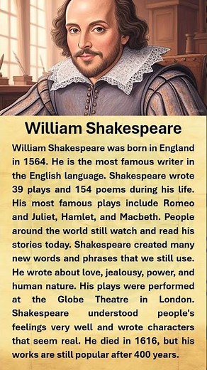 william shakespeare biography #history #englishlistening #beginnerenglish #education #gradedreader