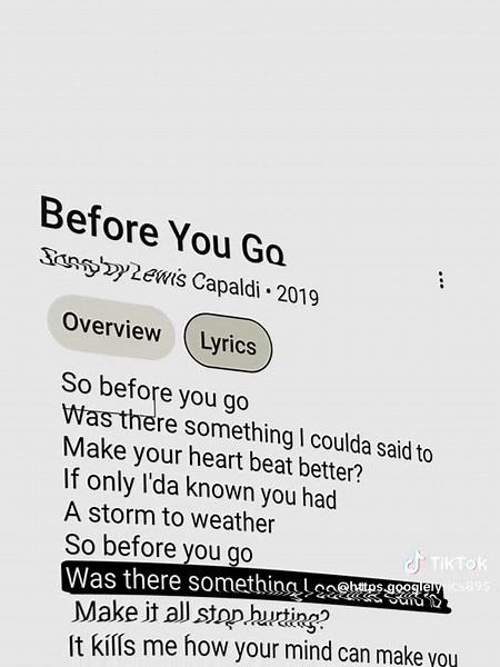 Before You Goby Lewis Capaldi . #beforeyougo #lewiscapaldi #googlelyrics🎧