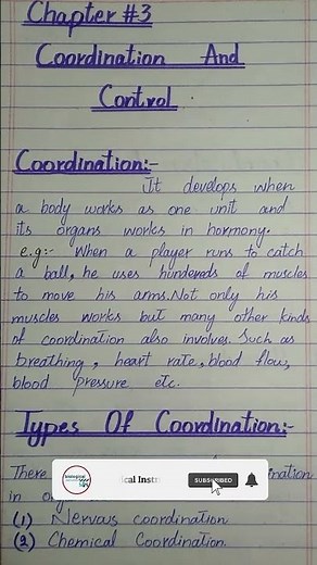 Class 10| Biology | Chapter 3|Coordination and control Coordination action | biological instruction