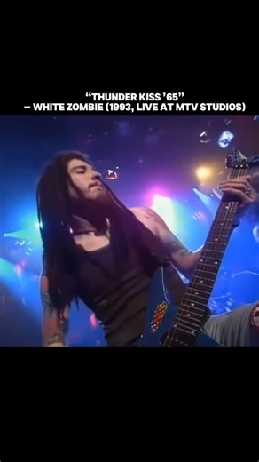 90s Rock Vault 🤘 on Instagram: "White Zombie Brought Metal Groove to MTV’s Doorstep Thunder Kiss ’65 – White Zombie (1993, Live at MTV Studios) Before Rob Zombie was a horror film name, White Zombie were out here tearing up TV studios. This 1993 MTV set wasn’t polished or packaged — it was loud, fast, and totally out of place… in the best way. Thunder Kiss ’65 came out in ’92, but it didn’t hit until Beavis and Butt-Head started airing it. Suddenly, it was all over MTV. The band brought somethi