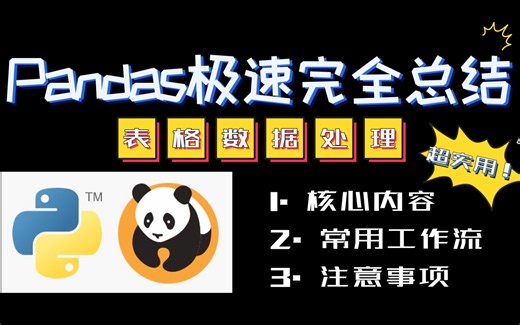 良心总结帖:十分钟了解Pandas核心内容