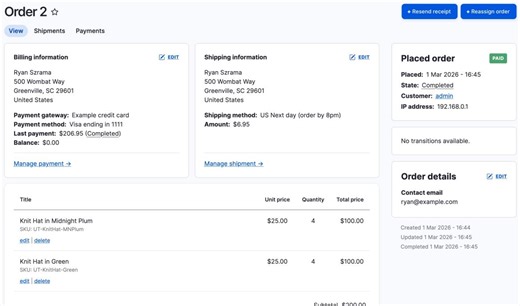 Commerce Core 3.3.0 significantly improves order management